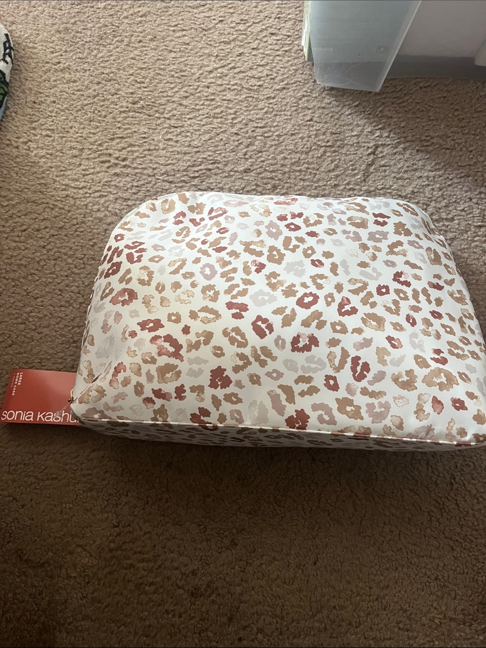 Sonia Kashuk Leopard Print Cosmetic Pouch in Cream, Blush & Tan